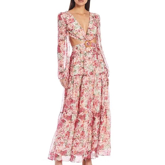 Gianni Bini pink floral maxi dress - Picture 2 of 2